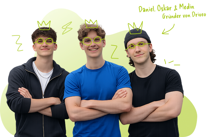 Über uns: Daniel, Oskar & Medin